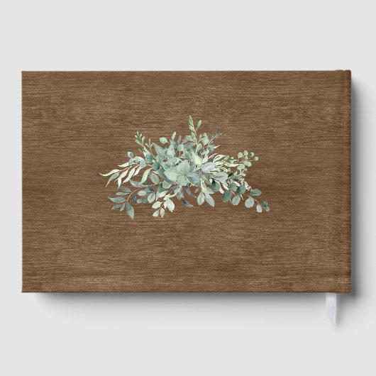 Rustikale Holzgrüne Elegant Eukalyptus Wedding Gästebuch (Rückseite)