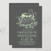 Rustikale Holzherz-Begegnungsfeier Einladung (Vorne/Hinten)