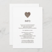 Rustikale Holzherz-Infos / Details Karte (Vorne/Hinten)