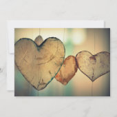 Rustikale Holzherzen - Einladung zur Hochzeit (Rückseite)