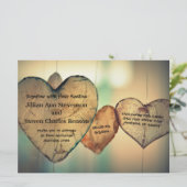 Rustikale Holzherzen - Einladung zur Hochzeit 6,5 (Stehend Vorderseite)