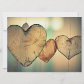 Rustikale Holzherzen - Einladung zur Hochzeit 6,5 (Rückseite)