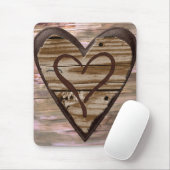 Rustikale Holzherzen Liebe signieren Mousepad (Mit Mouse)