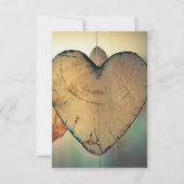 Rustikale Holzherzen - RSVP-Karte RSVP Karte (Rückseite)