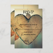 Rustikale Holzherzen - RSVP-Karte RSVP Karte (Vorne/Hinten)