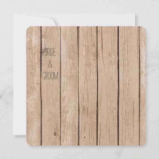 Rustikale Holzhochzeit Einladung (Rückseite)