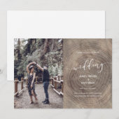 Rustikale Holzhochzeit Einladung Fotokarte (Vorne/Hinten)