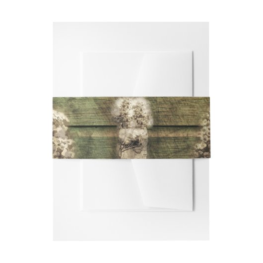 Rustikale Holzhochzeit Einladungen Bündner Band (Vorderseite Beispiel)