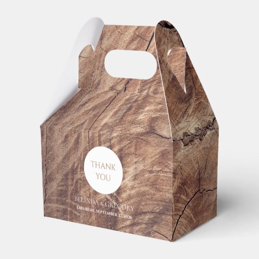 Rustikale Holzhochzeit Geschenkschachtel (Vorderseite)