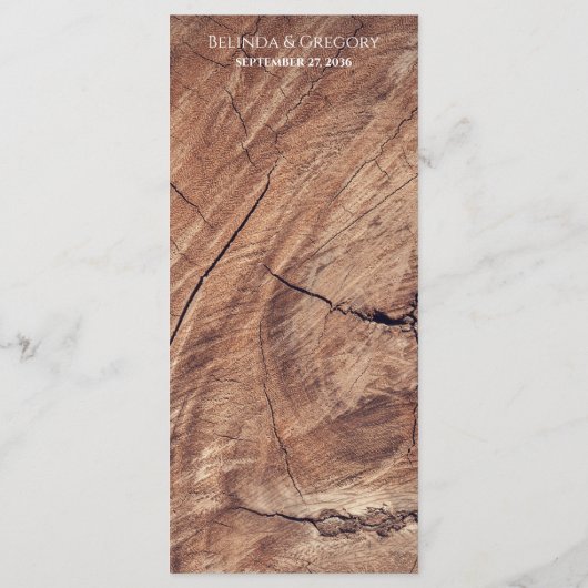 Rustikale Holzhochzeit Menükarte (Rückseite)