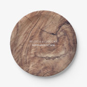 Rustikale Holzhochzeit Pappteller (Vorderseite)