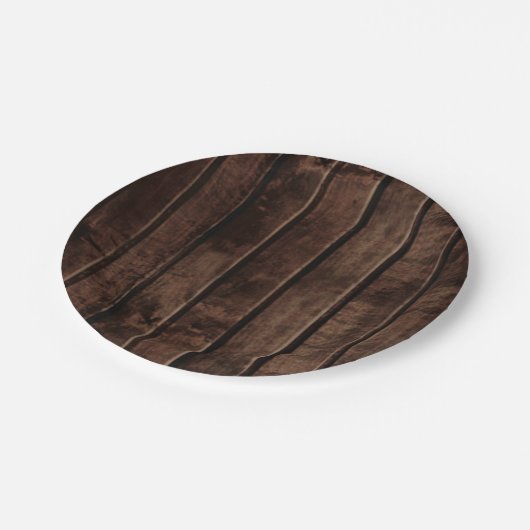 Rustikale Holzhochzeit Pappteller (Schrägansicht)