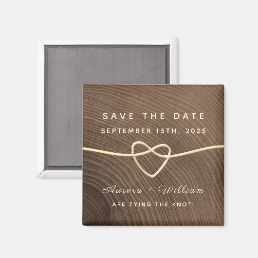 Rustikale Holzhochzeit rettet das Datum der Einlad Magnet (Vorderseite/Rückseite)