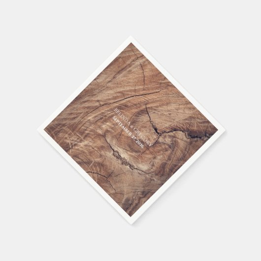 Rustikale Holzhochzeit Serviette (Ecke)