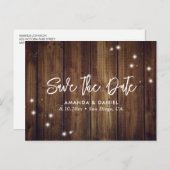 Rustikale Holzhochzeit speichert das Datum der Pos Ankündigungspostkarte (Vorne/Hinten)