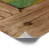 Rustikale Holzhöhle beherbergt Landschaftsposterdr Poster (Ecke)