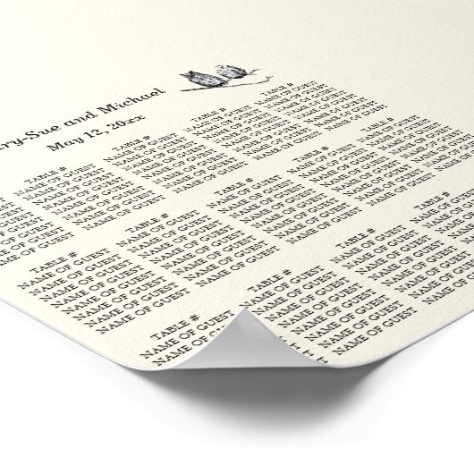 Rustikale Holzhüllen-Sitzordnung Poster (Ecke)