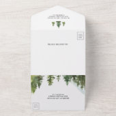 Rustikale Holzhütte Bergwald See Hochzeit All In One Einladung (Außenbereich)