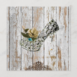 rustikale Holzhütte Böhmische Hochzeit Einladung