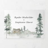 Rustikale Holzhütte | Einladung mit drei Falten (Cover)