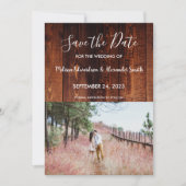 Rustikale Holzhütte Hochzeit Retten Sie das Datum Einladung (Vorderseite)