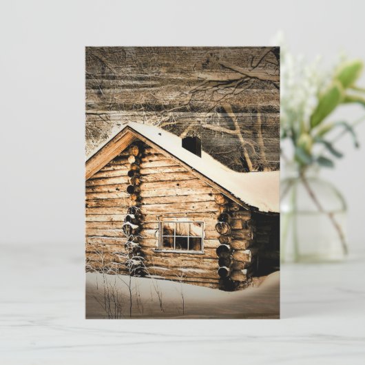 Rustikale Holzhütte im Grünen Einladung (Stehend Vorderseite)