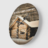 Rustikale Holzhütte im Grünen Große Wanduhr (Winkel)