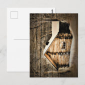 Rustikale Holzhütte im Grünen Postkarte (Vorne/Hinten)