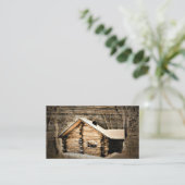 Rustikale Holzhütte im Grünen Visitenkarte (Stehend Vorderseite)