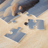 Rustikale Holzhütte im Winterwald Puzzle (Seite)