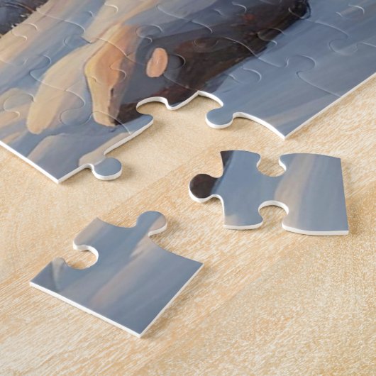 Rustikale Holzhütte im Winterwald Puzzle (Seite)