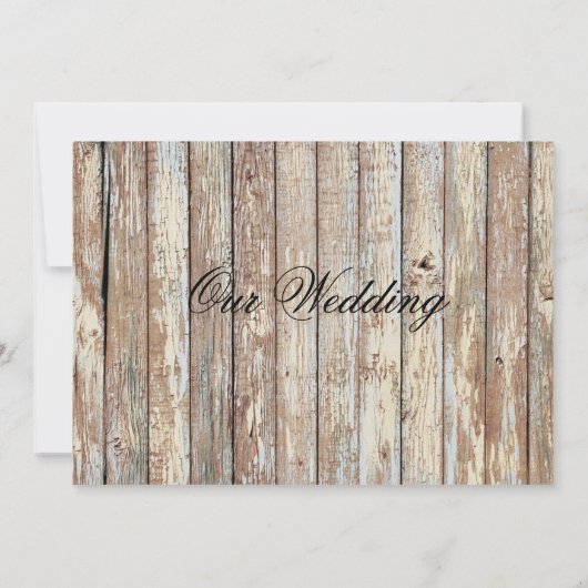 Rustikale Holzhütte laden zur Hochzeit ein Einladung (Rückseite)