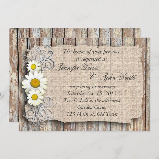 Rustikale Holzhütte laden zur Hochzeit ein Einladung (Vorne/Hinten)