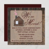 Rustikale Holzhütte neue Zuhause-Einladungen Einladung (Vorne/Hinten)