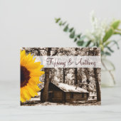 Rustikale Holzhütte Sonnenblumen Einladung zum Hoc (Stehend Vorderseite)