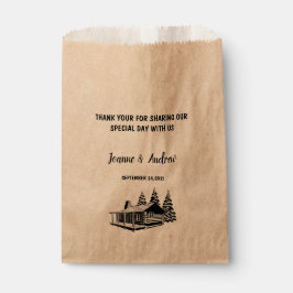 Rustikale Holzhütte Vielen Dank für Ihre Hochzeit Geschenktütchen