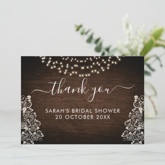 Rustikale Holzhütten mit Leichenholz Dankeskarte (Stehend Vorderseite)