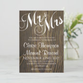 Rustikale Holzkalligraphie - Einladung (Stehend Vorderseite)