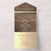 Rustikale Holzkalligraphie verheiratet alle in ein All In One Einladung (Innen Boden)