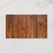Rustikale Holzkarte Vintage Visitenkarte (Rückseite)