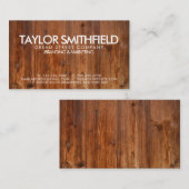 Rustikale Holzkarte Vintage Visitenkarte (Vorne/Hinten)