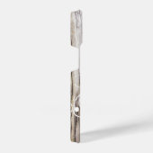 Rustikale Holzkarten mit Shabby Chic Monogram iPhone Hülle (Rechte Seite)