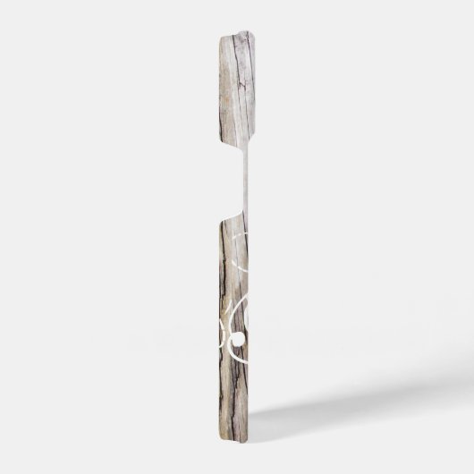 Rustikale Holzkarten mit Shabby Chic Monogram iPhone Hülle (Rechte Seite)