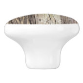 Rustikale Holzkarten mit Shabby Chic Monogram Keramikknauf (Seitenansicht)