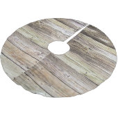 Rustikale Holzkarten Treeskirt Polyester Weihnachtsbaumdecke (Schrägansicht)
