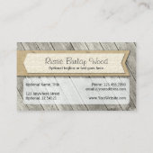 Rustikale Holzkarten und Landkäppchen Visitenkarte (Rückseite)