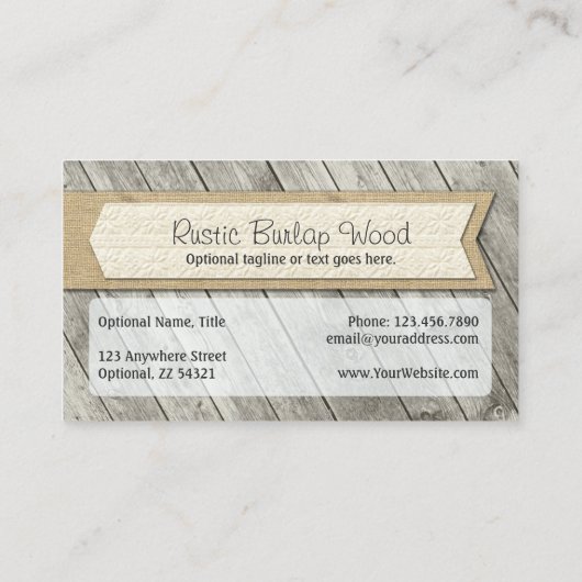 Rustikale Holzkarten und Landkäppchen Visitenkarte (Rückseite)