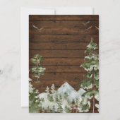 Rustikale Holzkiefernwald - Bergdusche Einladung (Rückseite)