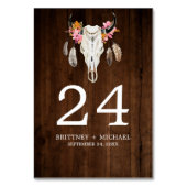 Rustikale Holzklebekarte Tischnummer (Vorderseite)