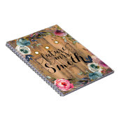 Rustikale Holzkleber Blumenreath Lights Future Mrs Notizblock (Rechte Seite)